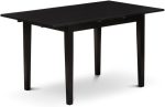 Kitchen Table - a Rectangle Dining Table Top with Butterfly Leaf, 32x54 Inch, Black
