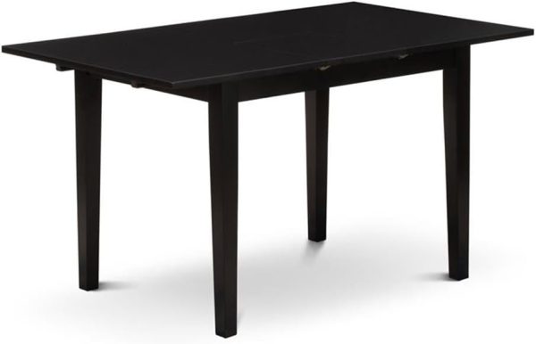 Kitchen Table - a Rectangle Dining Table Top with Butterfly Leaf, 32x54 Inch, Black