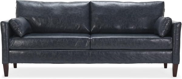 78 Inch Faux Leather Sofa Comfy Couch with Padded Cushions for Living Room