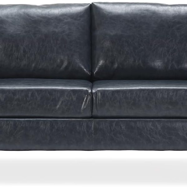 78 Inch Faux Leather Sofa Comfy Couch with Padded Cushions for Living Room