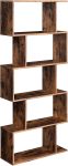 Bookcase, 5-Tier Bookshelf, Display Shelf and Room Divider, Freestanding Decorative Storage Shelving, Rustic Brown , 27.6”L x 9.4”W x 62.6”H (70 x 24 x 159 cm)